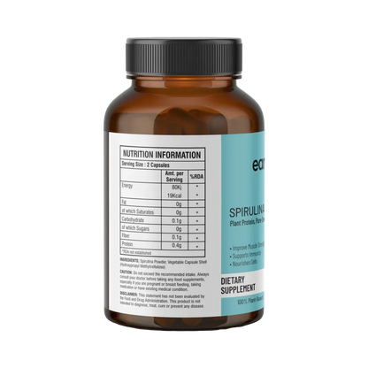Spirulina Capsules+ - Earthvya