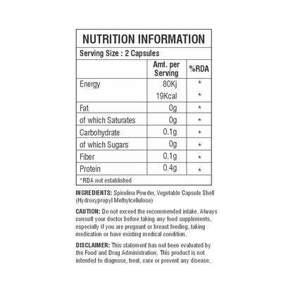 Spirulina Capsules+ - Earthvya